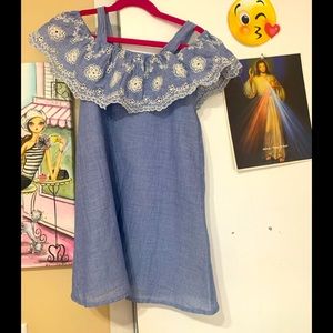 Light Blue and White Dress My Michelle Girls